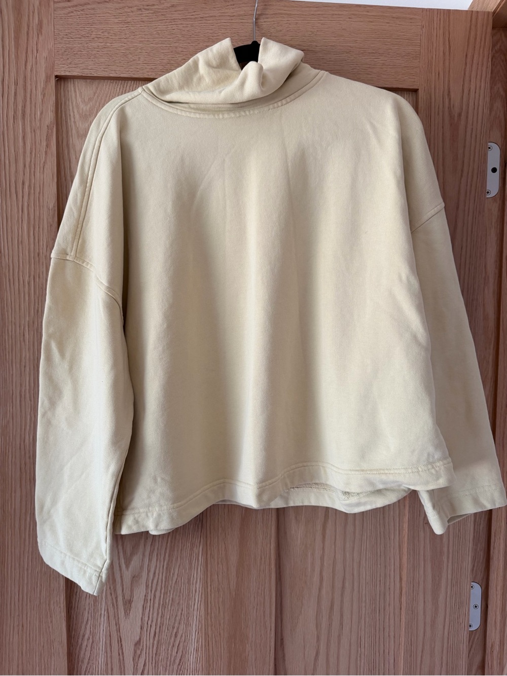 Everlane The Turtleneck Sweatshirt Organic Cotton in Butter Yellow, Size L